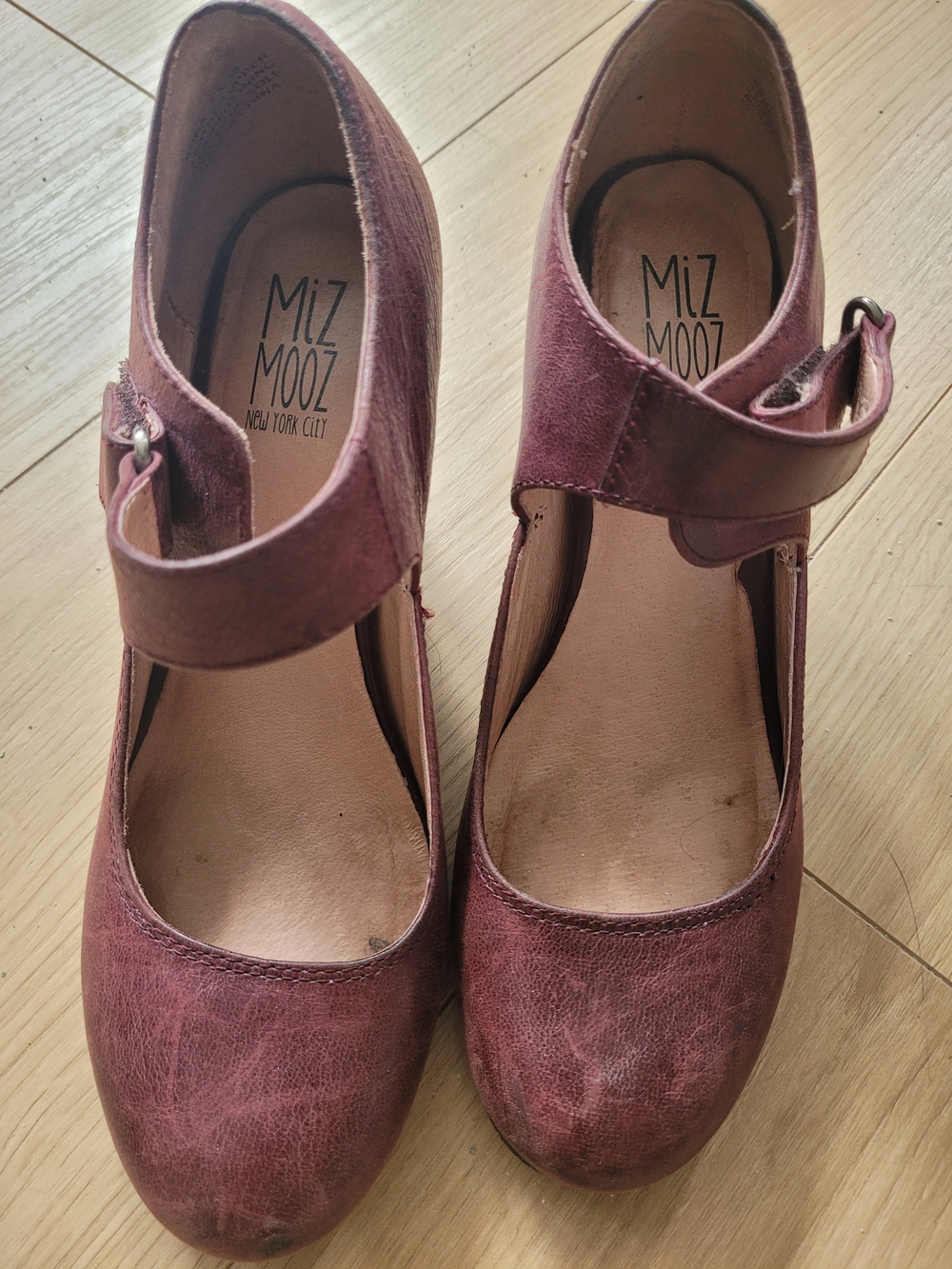 MiZ MooZ Women's Burgundy Mary Jane Heels